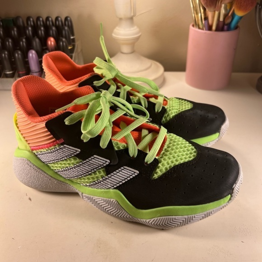 Adidas Harden Stepback J Black & Coral Green EH2769‎  Size 5